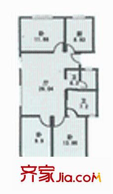 梅山馨苑户型图3室1厅2卫1厨