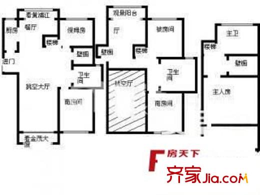 海怡花園(浦東)戶型圖海怡花園松林路 4室 戶型圖 4室2廳3衛(wèi)1廚