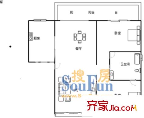海怡花園(浦東)戶型圖上海 海怡花園別墅 戶型圖 2室2廳2衛(wèi)1廚