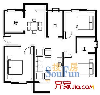 海怡花園(浦東)戶型圖上海 海怡花園別墅 戶型圖 5室3廳4衛(wèi)1廚