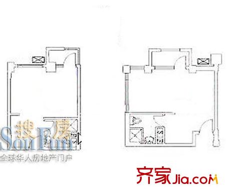上海 开元地中海E、D户型 户型图