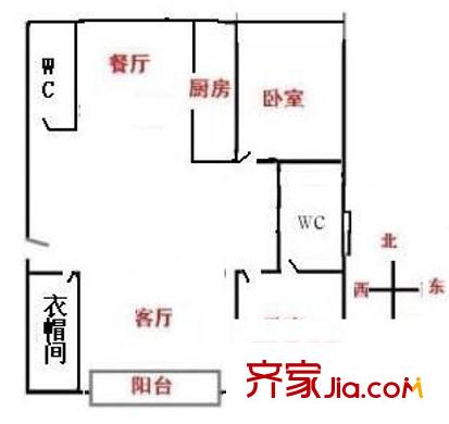 高海家苑戶型圖 戶型圖 2室1廳2衛(wèi)1廚