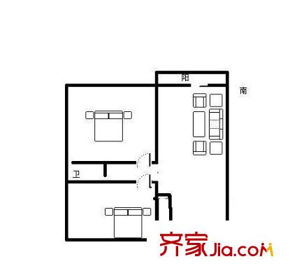 华亭新家苑户型图户型图 1室1厅1卫1厨