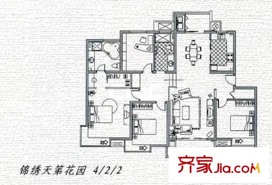 錦繡天第 4室 戶型圖