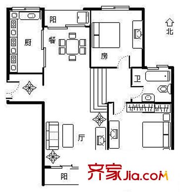 錦繡天第 2室 戶型圖