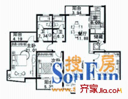 上海 錦繡天第（一期） 戶型圖