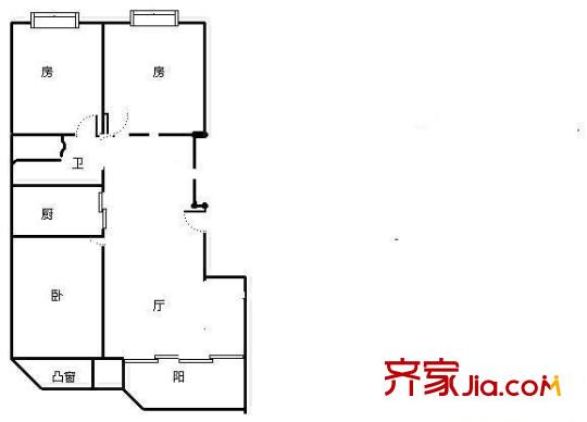 朗庭上郡苑 3室 户型图