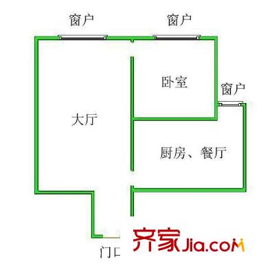 朗庭上郡苑 1室 户型图