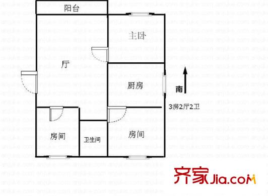 朗庭上郡苑 3室 户型图