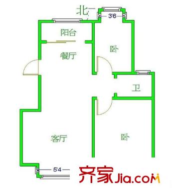 金葵新城戶型圖戶型圖 2室1廳1衛(wèi)1廚