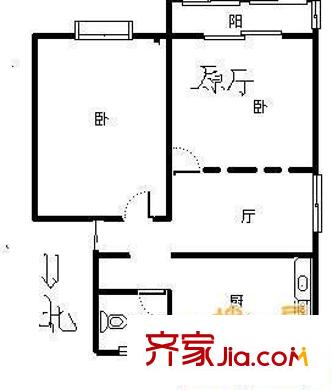 金葵新城戶型圖戶型圖 2室1廳1衛(wèi)1廚