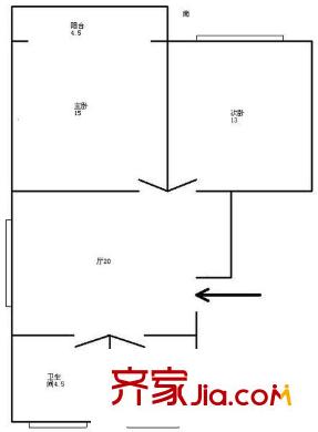 上南花苑西苑戶型圖 戶型圖 2室1廳1衛(wèi)1廚