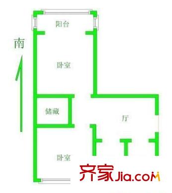 金葵新城戶型圖戶型圖 2室1廳1衛(wèi)1廚