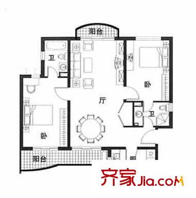 虹桥汇秀苑 4室 户型图