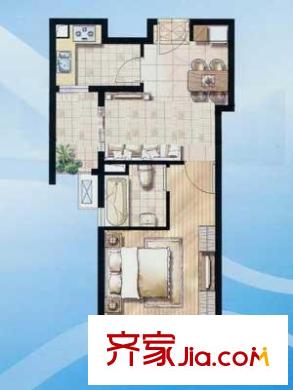 綠地東岸漣城戶型圖戶型圖 1室1廳1衛(wèi)1廚