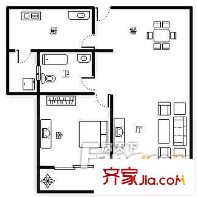 西部大楼 3室 户型图