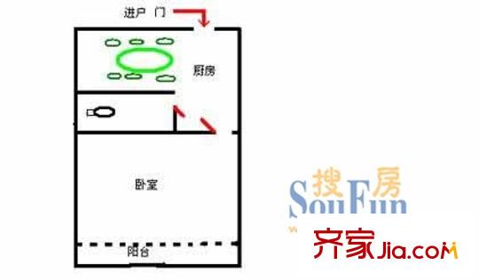 又一村(长宁)户型图上海 又一村(长宁) 户型图 1室1卫1厨