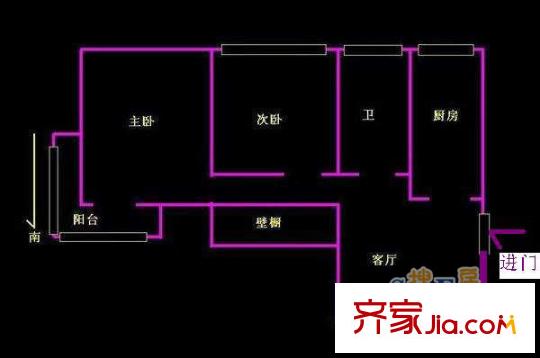 上海 金楊公寓2室  戶型圖