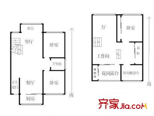 帝豪苑 3室 户型图