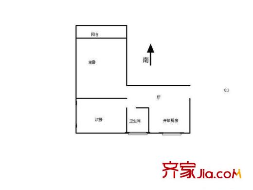 东大桥路 2室 户型图