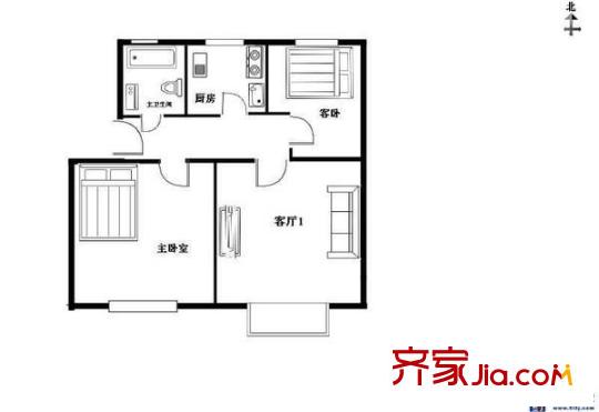 东大桥路 2室 户型图