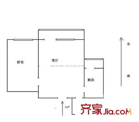 榆树林小区户型图户型图 1室1厅1卫1厨