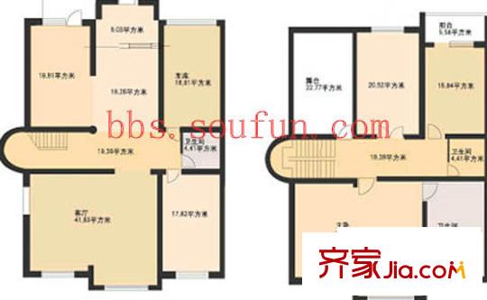 运通花园户型图户型图 4室2厅3卫1厨