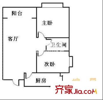 运乔嘉园户型图户型图 2室2厅1卫1厨