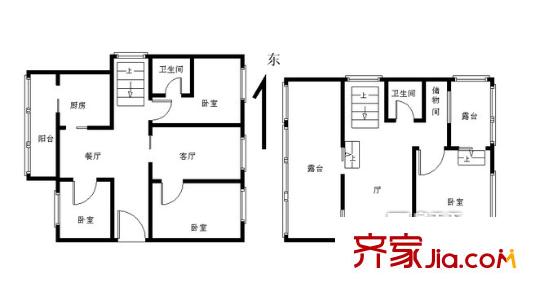 运乔嘉园户型图户型图 4室3厅2卫1厨