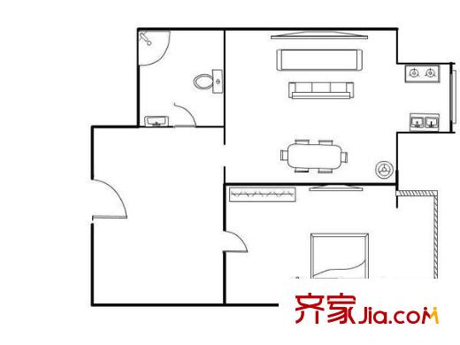 康静里小区户型图1室 户型图 1室1厅1卫1厨