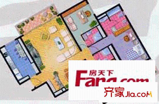 汇欣公寓户型图3室2厅3卫1厨