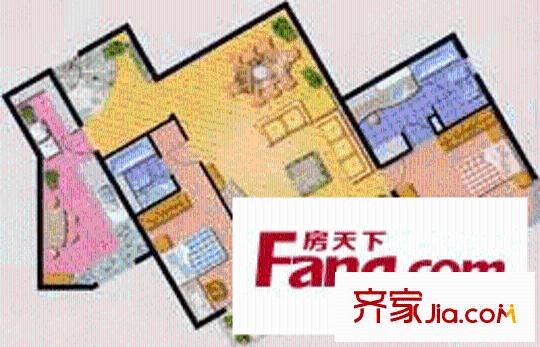 汇欣公寓户型图2室2厅2卫1厨