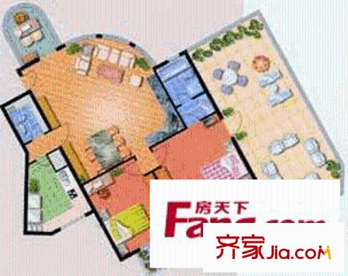 汇欣公寓户型图3室2厅2卫1厨