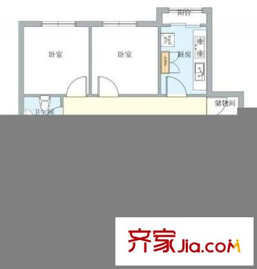 美然动力街区一期 3室 户型图