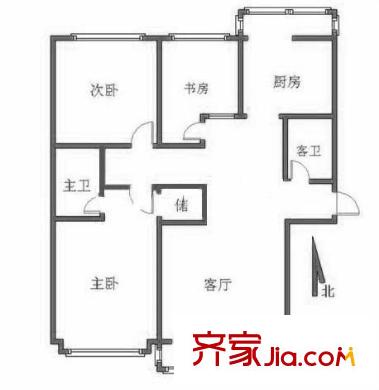 美然动力街区一期 2室 户型图