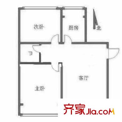 美然动力街区一期 2室 户型图