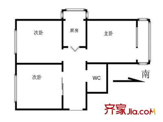 麦子店居住区 3室 户型图