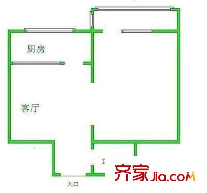麦子店居住区户型图户型图 1室1厅1卫1厨