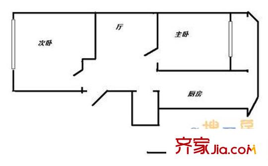 公园5号 2室 户型图
