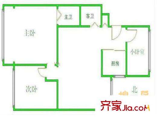 公园5号 3室 户型图