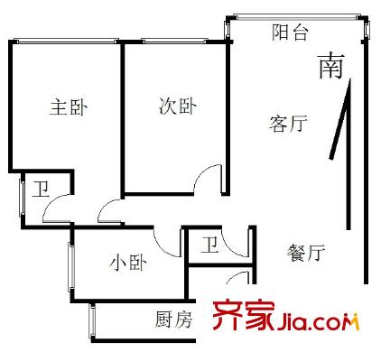 公园5号 3室 户型图