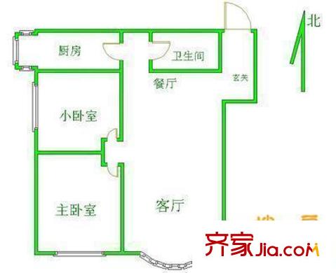 都市经典家园户型图户型图 2室2厅1卫1厨