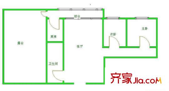 都市经典家园户型图户型图 2室1厅1卫1厨