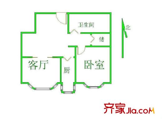 都市经典家园户型图户型图 1室2厅1卫1厨