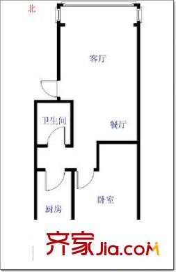 小潞邑 1室 户型图