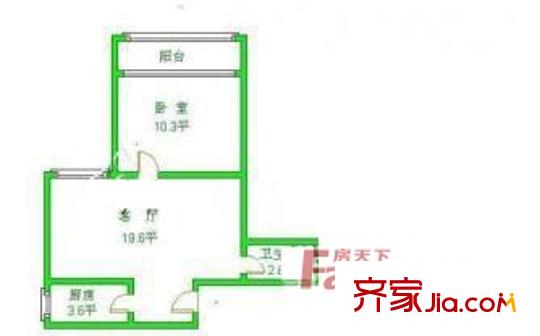大山子北里户型图户型图 1室1厅1卫1厨