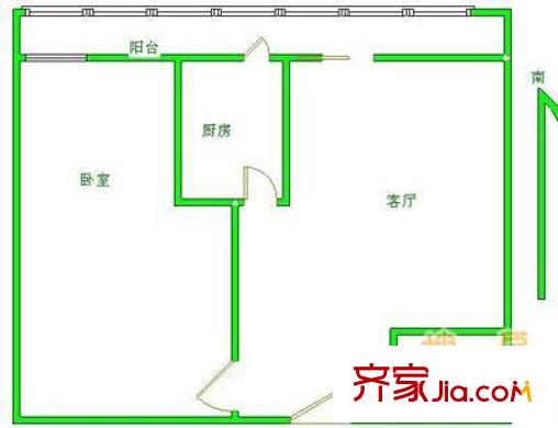 中泽家园户型图户型图 1室1厅1卫1厨