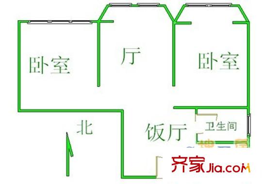 和平街西苑 2室 户型图
