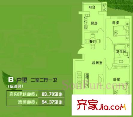 世纪名苑户型图B户型