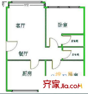 苏家坨经济适用房 2室1厅1厨1卫84平